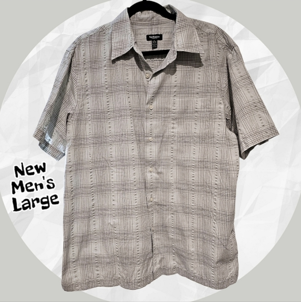 NWOT Mens Air Puck Button Down Short Sleeve Shirt, 1 Chest Pocket